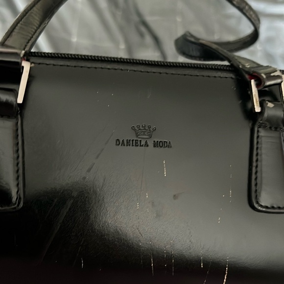 Daniela Moda Black Leather Handbag - Picture 3 of 5